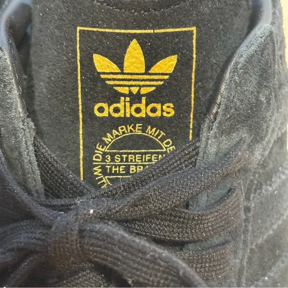 Adidas Men's Black Gazelle Suede Sneakers Size 7 - Picture 10 of 12